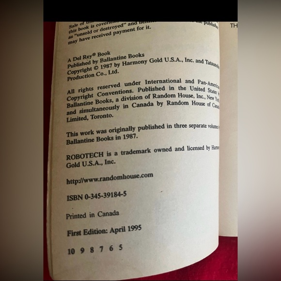 Robotech 2nd Generation 3 Novel Edition Paperback Book - Picture 5 of 7